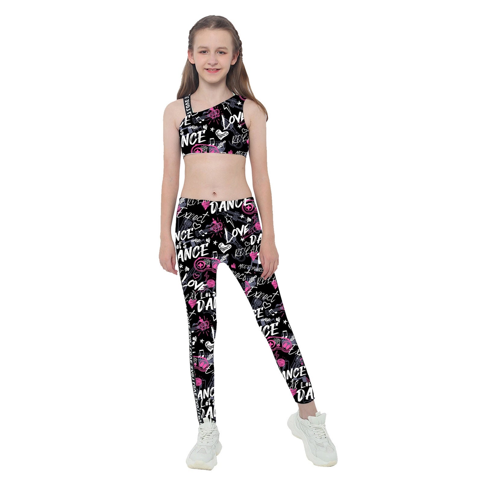 Kids Dance Crop Top & Leggings Set